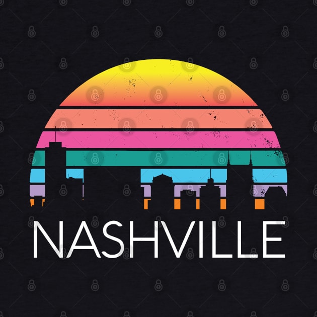 Retro Nashville Tennessee Vintage Skyline Country Music Home by Shirtsurf